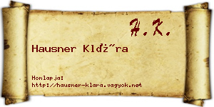 Hausner Klára névjegykártya